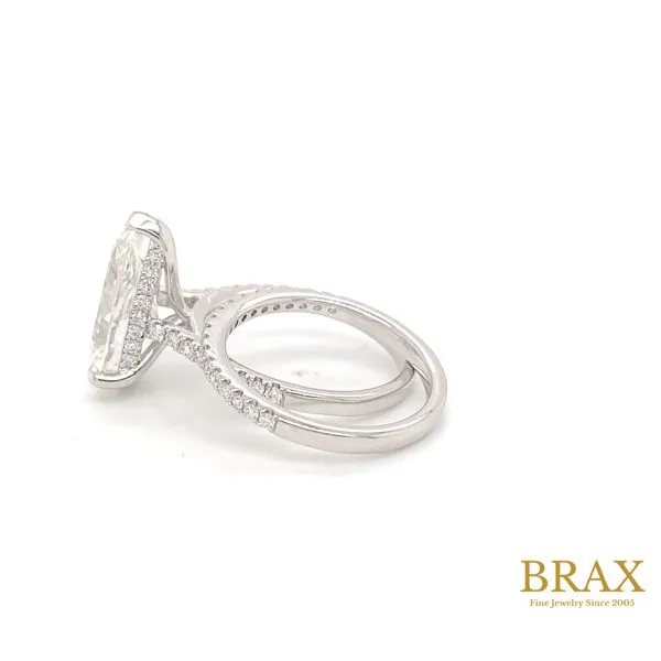 Pear Cut 5.00Ct G VS1 IGI Certified Diamond Hidden Halo Engagement Ring Set, 14K White Gold - Brax Jewelers Image 5 Brax Jewelers Newport Beach, CA