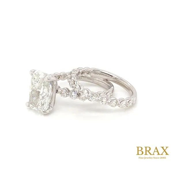 Classic Cushion Diamond Engagement Ring with 4.00ct F VS2 IGI Certified Center and 1.22ctw Round Diamonds in 14K White Gold - Brax Jewelers Image 4 Brax Jewelers Newport Beach, CA