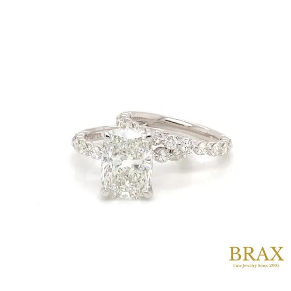 Classic Cushion Diamond Engagement Ring with 4.00ct F VS2 IGI Certified Center and 1.22ctw Round Diamonds in 14K White Gold - Brax Jewelers Brax Jewelers Newport Beach, CA