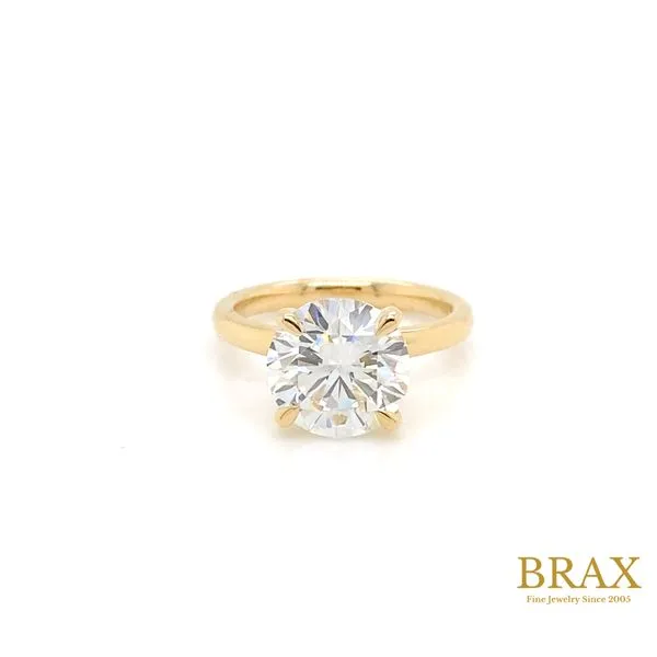 Solitaire Engagement Ring with 4.00ct Round G VS2 IGI Certified Diamond in 14K Yellow Gold - Brax Jewelers Brax Jewelers Newport Beach, CA