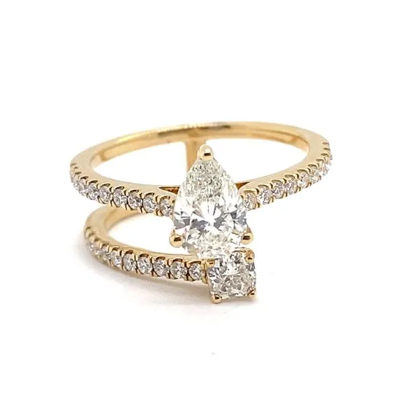 Lady's 14K Yellow Gold Lab-Grown Diamond Toi et Moi Engagement Ring, 2.00ctw Pear and Cushion Cut - Brax Jewelers Brax Jewelers Newport Beach, CA