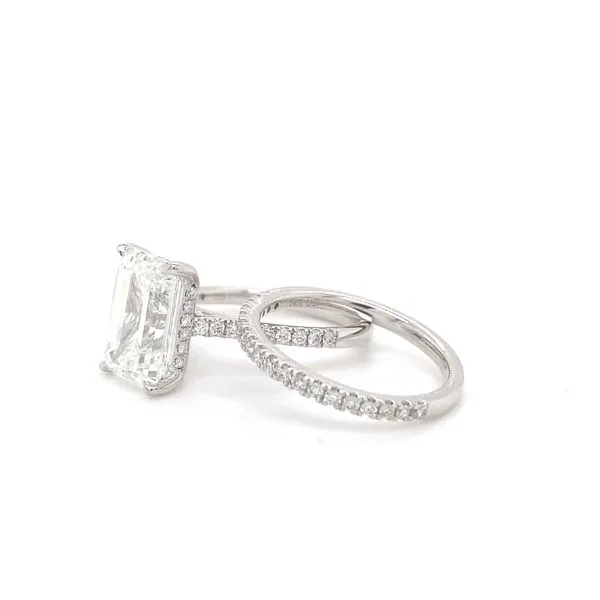 Emerald Cut 5.05Ct E VS1 IGI Certified Diamond Hidden Halo Engagement Ring, 14K White Gold - Brax Jewelers Image 3 Brax Jewelers Newport Beach, CA