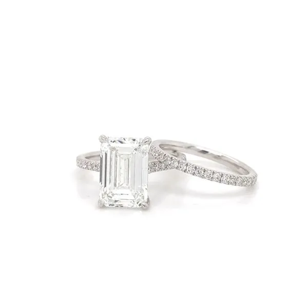 Emerald Cut 5.05Ct E VS1 IGI Certified Diamond Hidden Halo Engagement Ring, 14K White Gold - Brax Jewelers Brax Jewelers Newport Beach, CA