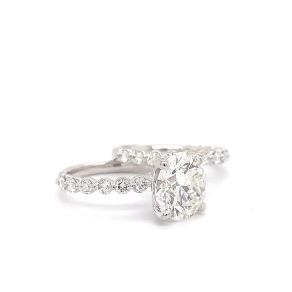 Classic Round Diamond Engagement Ring Set with 4.12ct G VS1 IGI Certified Center and 1.10ctw Round Diamonds in 14K White Gold - Brax Jewelers Image 2 Brax Jewelers Newport Beach, CA