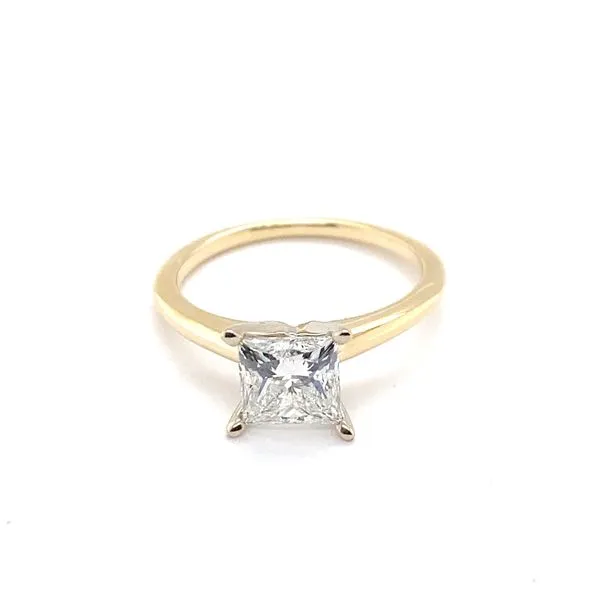 1.50Ct Princess Cut Solitaire Engagement Ring Set In 14 Karat Two-Tone Gold SOL-150PC-LD - Brax Jewelers Brax Jewelers Newport Beach, CA