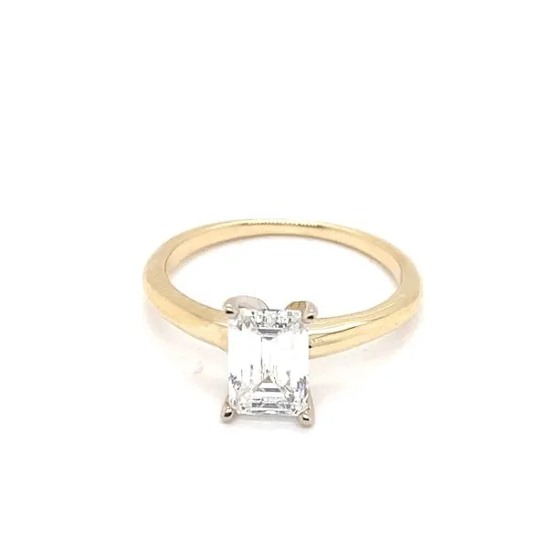 1.50Ct Emerald Cut Solitaire Engagement Ring Set In 14 Karat Two-Tone Gold SOL-150EMC-LD - Brax jewelers Brax Jewelers Newport Beach, CA