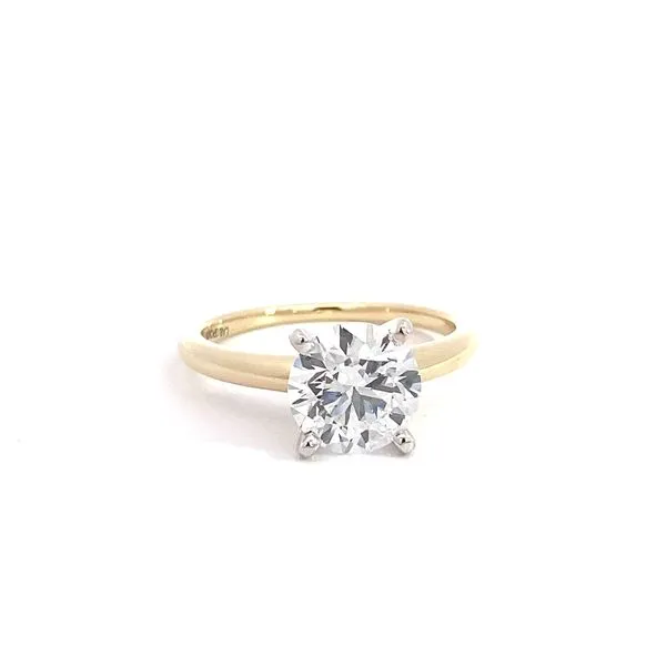 2.09Ct Round Cut Solitaire Engagement Ring Set In 14 Karat Two-Tone Gold SOL-200RC-LD - Brax jewelers Brax Jewelers Newport Beach, CA