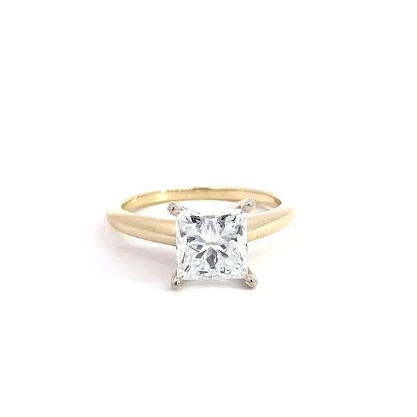 2.03Ct Princess Cut Solitaire Engagement Ring Set In 14 Karat Two-Tone Gold SOL-200PC-LD - Brax jewelers Brax Jewelers Newport Beach, CA