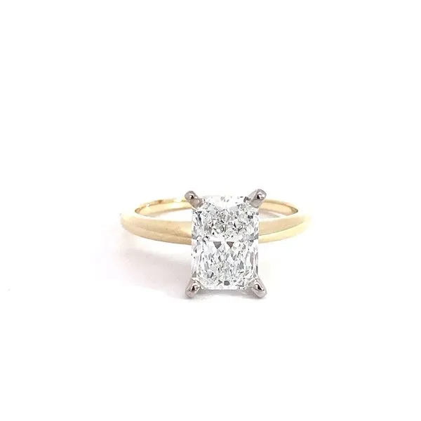 2.09Ct Radiant Cut Solitaire Engagement Ring Set In 14 Karat Two-Tone Gold SOL-200RAC-LD - Brax jewelers Brax Jewelers Newport Beach, CA