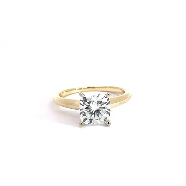 2.01Ct Cushion Cut Solitaire Engagement Ring In 14 Karat Two-Tone Gold SOL-200CC-LD - Brax jewelers Brax Jewelers Newport Beach, CA