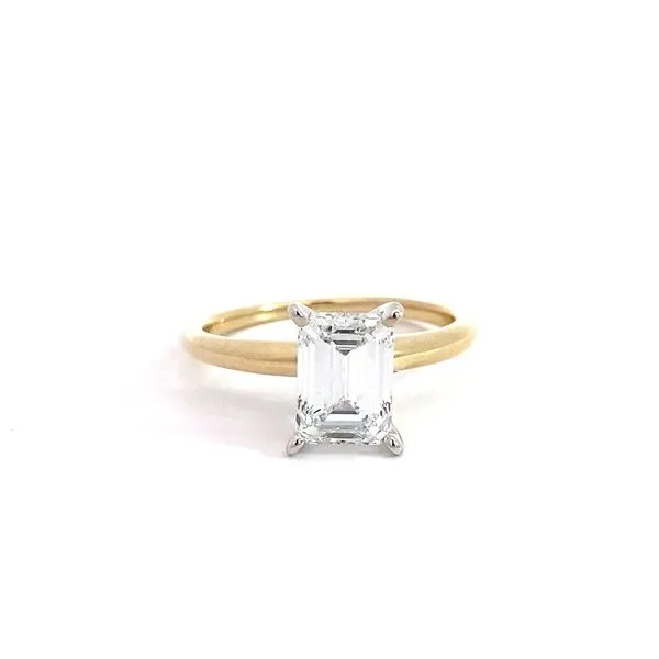 2.09 Solitaire Lab Grown Engagement Rings With Center Stone 14 Karat Two-Tone Gold SOL-200EMC-LD - Brax jewelers Brax Jewelers Newport Beach, CA