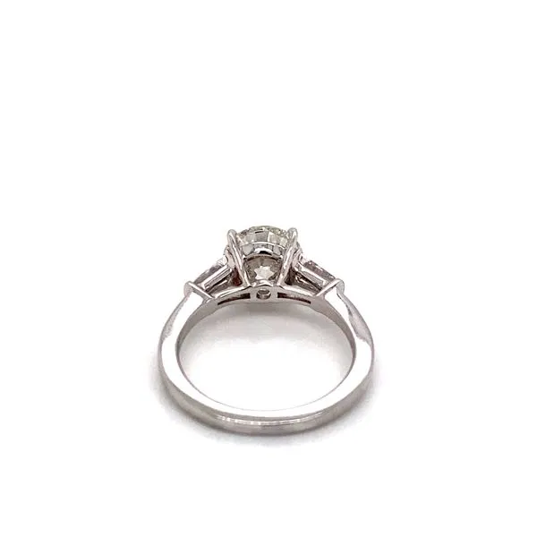 2.50 Three Stone Lab Grown Engagement Rings With Center Stone 14 Karat White Gold - Brax jewelers Image 2 Brax Jewelers Newport Beach, CA