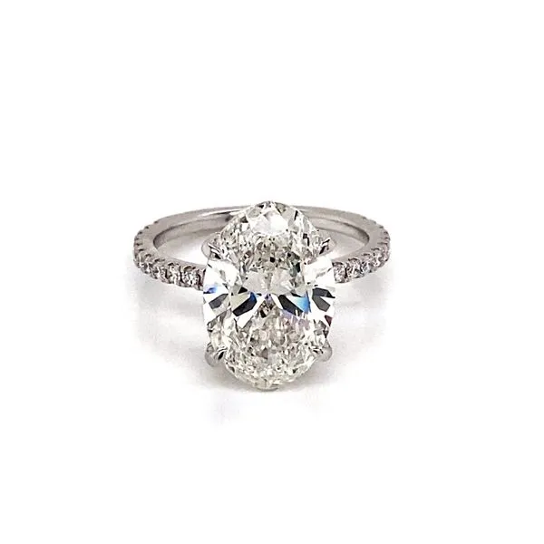 5.50 Hidden Halo Lab Grown Engagement Rings With Center Stone 14 Karat White Gold  - Brax jewelers Brax Jewelers Newport Beach, CA