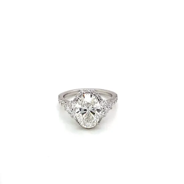 3.11 Halo Lab Grown Engagement Rings With Center Stone 14 Karat White Gold  - Brax jewelers Brax Jewelers Newport Beach, CA