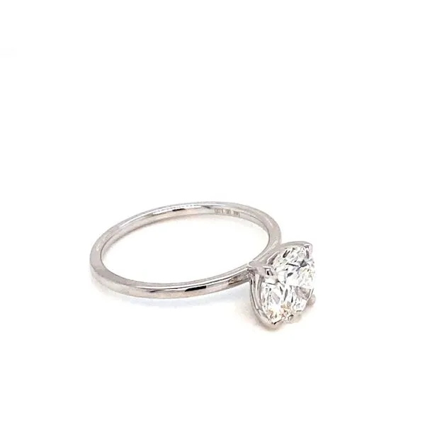 ady's 14 Karat White Gold Lab Grown Round 1.45Ct Diamond Center Stone Engagement Ring Image 2 Brax Jewelers Newport Beach, CA