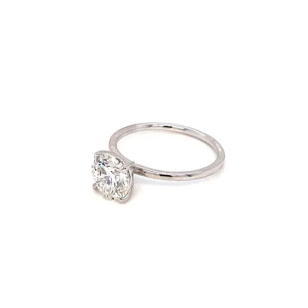 ady's 14 Karat White Gold Lab Grown Round 1.45Ct Diamond Center Stone Engagement Ring Image 3 Brax Jewelers Newport Beach, CA