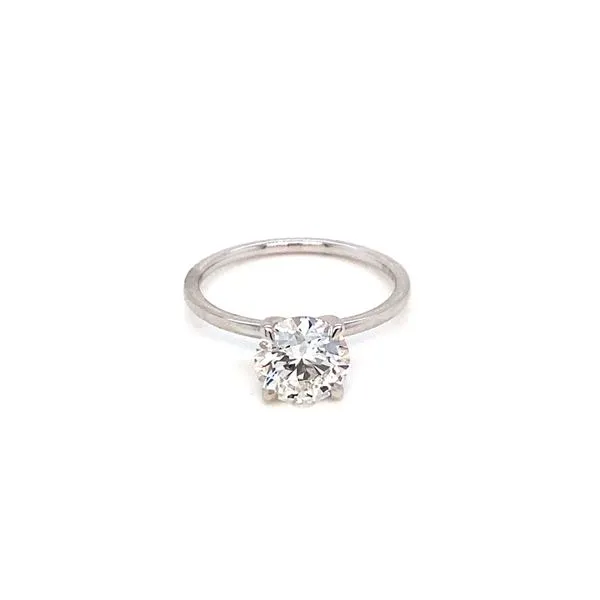 ady's 14 Karat White Gold Lab Grown Round 1.45Ct Diamond Center Stone Engagement Ring Brax Jewelers Newport Beach, CA