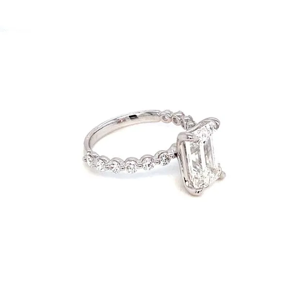Lady's 14 Karat White Gold 1, 3.71Ct Laboratory Grown Emerald Diamond Engagement Ring Image 2 Brax Jewelers Newport Beach, CA