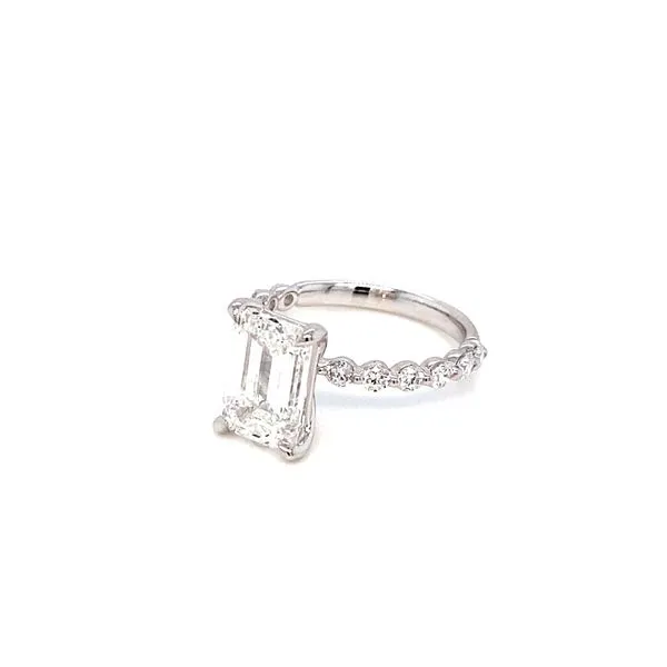 Lady's 14 Karat White Gold 1, 3.71Ct Laboratory Grown Emerald Diamond Engagement Ring Image 4 Brax Jewelers Newport Beach, CA