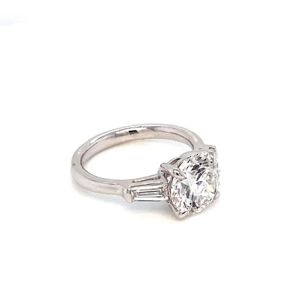 Lady's 14 Karat White Gold Lab Grown Diamond Center Stone Engagement Ring With One 3.14Ct Round Diamond Image 2 Brax Jewelers Newport Beach, CA