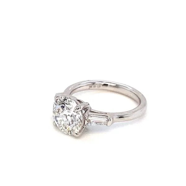 Lady's 14 Karat White Gold Lab Grown Diamond Center Stone Engagement Ring With One 3.14Ct Round Diamond Image 3 Brax Jewelers Newport Beach, CA