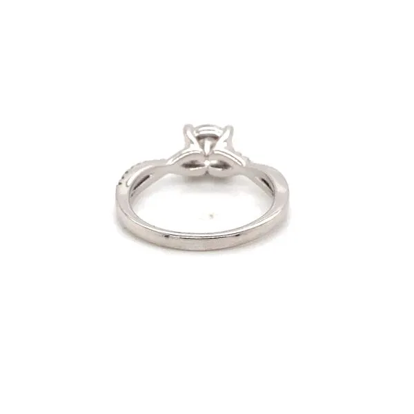 14K White Gold Twisted Band Lab-Grown Diamond Engagement Ring, 1.10ctw Round Cut - Brax Jewelers Image 4 Brax Jewelers Newport Beach, CA