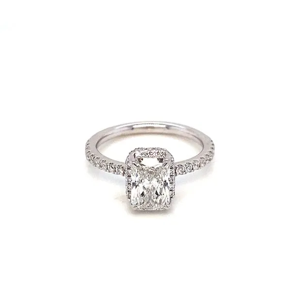 Lady's 14 Karat White Gold Center Stone Engagement Ring With One 1.55Ct Radiant Laboratory Grown Diamond Brax Jewelers Newport Beach, CA