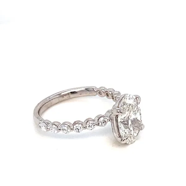 Lady's 14 Karat White Gold Lab Grown Diamond Center Stone Engagement Ring With One 2.66Ct Oval Laboratory Grown Diamond Image 2 Brax Jewelers Newport Beach, CA