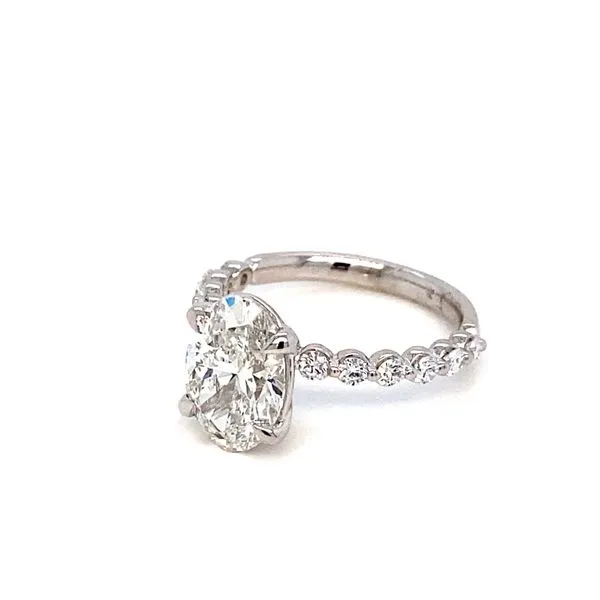 Lady's 14 Karat White Gold Lab Grown Diamond Center Stone Engagement Ring With One 2.66Ct Oval Laboratory Grown Diamond Image 3 Brax Jewelers Newport Beach, CA