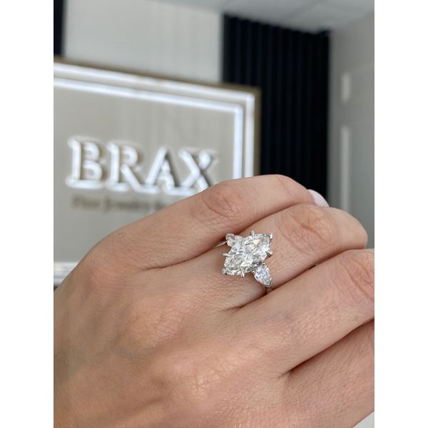 3.15 Carat Lab Grown Diamond Marquise Three Stone Engagement Image 5 Brax Jewelers Newport Beach, CA