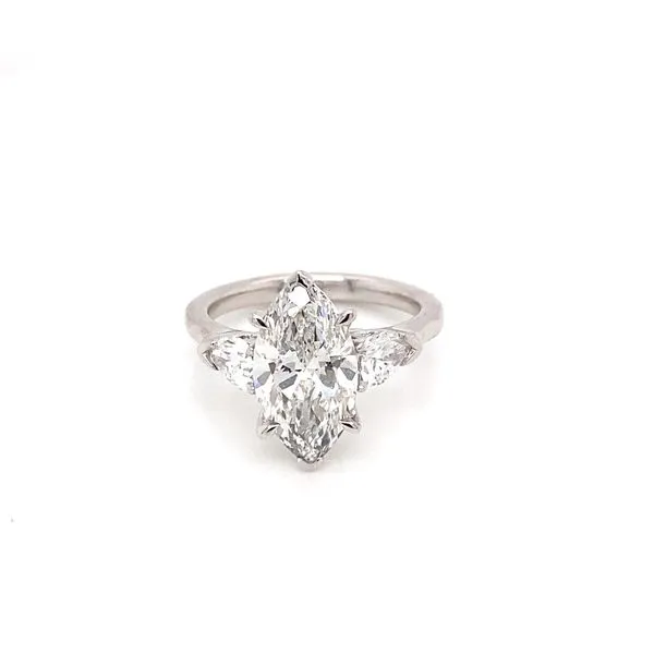 3.15 Lab Grown Engagement Rings With Center Stone 14 Karat White Gold LGD-TXR08099M-GW3 - Brax jewelers Brax Jewelers Newport Beach, CA