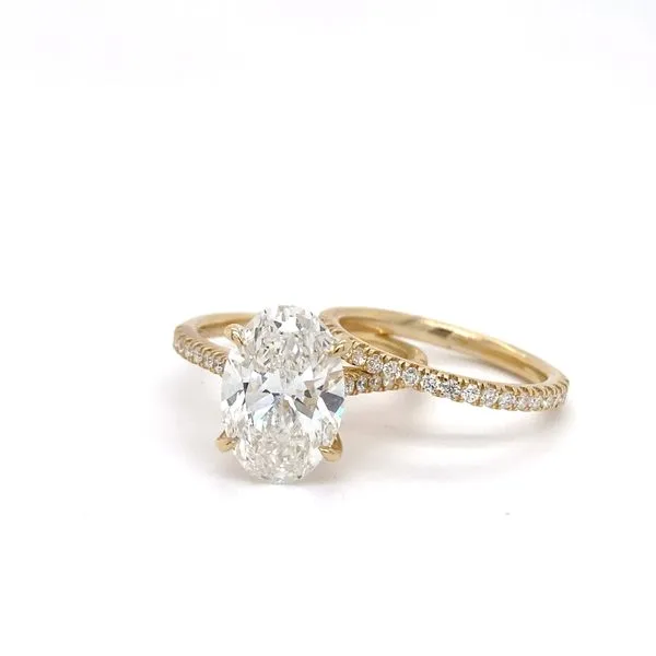 Oval Diamond Hidden Halo Engagement Ring Set with 4.06ct F VS2 IGI Certified Center and 0.44ctw Round Diamonds in 14K Yellow Gold - Brax Jewelers Brax Jewelers Newport Beach, CA