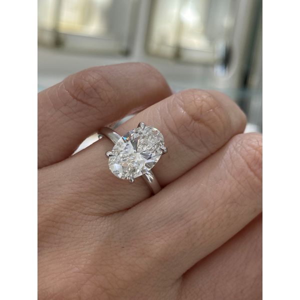 4.00 Carat Lab Grown Diamond Oval Solitiare Engagement Ring Image 5 Brax Jewelers Newport Beach, CA