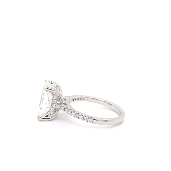 Radiant Diamond Hidden Halo Engagement Ring with 4.13ct G VS2 IGI Certified Center and 0.15ctw Round Diamonds in 14K White Gold - Brax Jewelers Image 2 Brax Jewelers Newport Beach, CA
