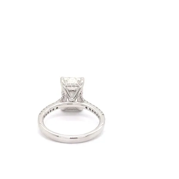 Radiant Diamond Hidden Halo Engagement Ring with 4.13ct G VS2 IGI Certified Center and 0.15ctw Round Diamonds in 14K White Gold - Brax Jewelers Image 3 Brax Jewelers Newport Beach, CA