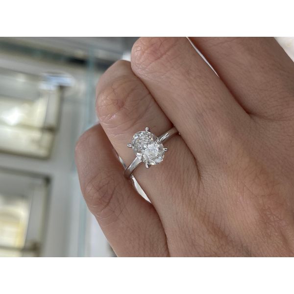 2.03 Carat Lab Grown Diamond Oval Solitaire Engagement Ring Image 5 Brax Jewelers Newport Beach, CA