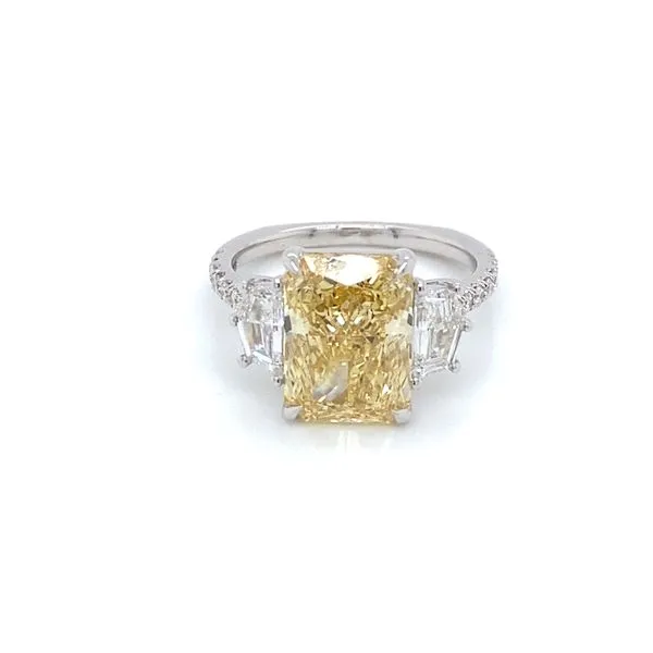 Lady's 18 Karat White Gold Lab Grown Diamond Center Stone Engagement Ring With One 5.10Ct Radiant Cut Diamond - Brax Jewelers Brax Jewelers Newport Beach, CA