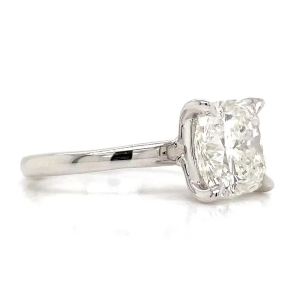 Lady's Lab Grown Engagement Ring With Square Cushion 4.05Ct Center Stone 14 Karat White Gold LGD-JOR1887-GW3 - Brax jewelers Image 3 Brax Jewelers Newport Beach, CA