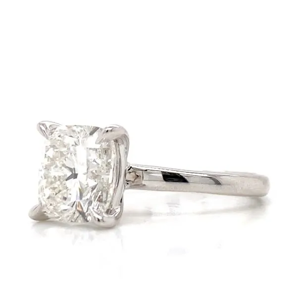 Lady's Lab Grown Engagement Ring With Square Cushion 4.05Ct Center Stone 14 Karat White Gold LGD-JOR1887-GW3 - Brax jewelers Image 4 Brax Jewelers Newport Beach, CA