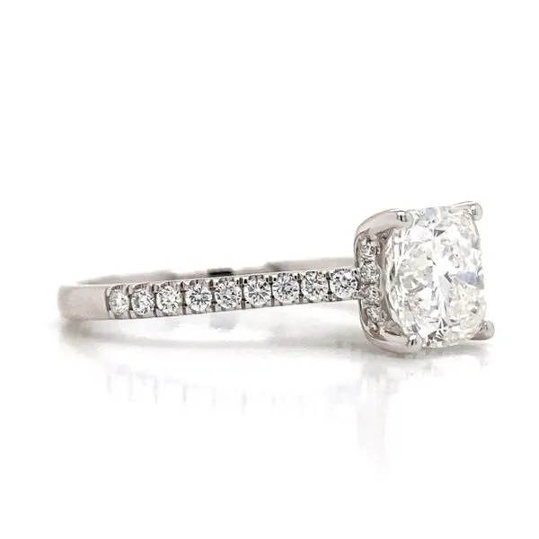 Lady's Lab Grown Engagement Ring With 2.09Ct Square Cushion Center Stone 14 Karat White Gold LGD-TXR05239A-GW3 - Brax jewelers Image 3 Brax Jewelers Newport Beach, CA