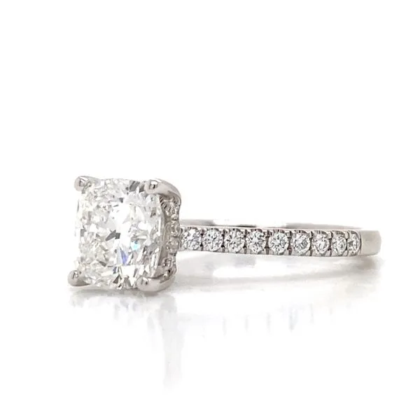 Lady's Lab Grown Engagement Ring With 2.09Ct Square Cushion Center Stone 14 Karat White Gold LGD-TXR05239A-GW3 - Brax jewelers Image 4 Brax Jewelers Newport Beach, CA