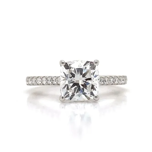 Lady's Lab Grown Engagement Ring With 2.09Ct Square Cushion Center Stone 14 Karat White Gold LGD-TXR05239A-GW3 - Brax jewelers Brax Jewelers Newport Beach, CA