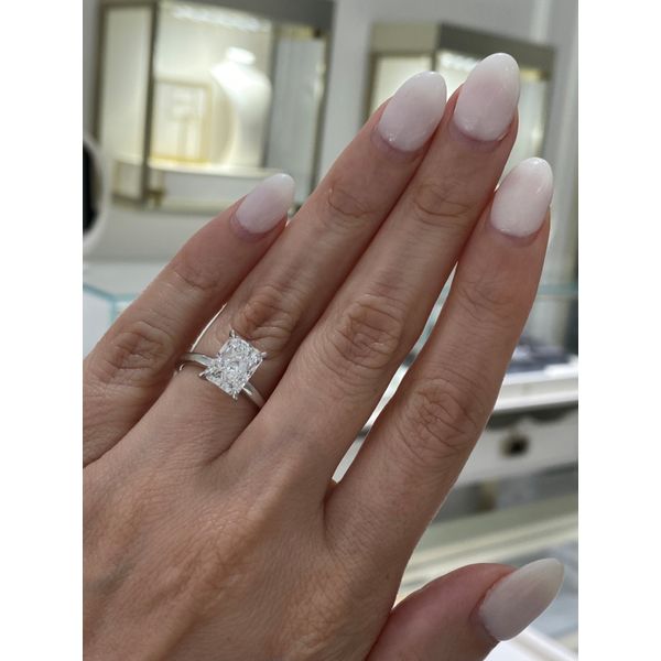 3.00 Carat Lab Grown Diamond Radiant Solitaire Engagement Ring Image 4 Brax Jewelers Newport Beach, CA