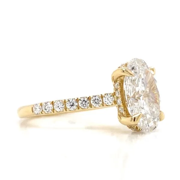 Lady's Lab Grown Engagement Ring With oval 3.04Ct Center Stone 14 Karat Yellow Gold LGD-TXR07999A-GY63 - Brax jewelers Image 3 Brax Jewelers Newport Beach, CA