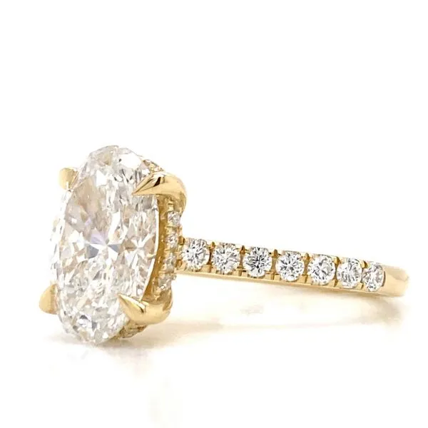 Lady's Lab Grown Engagement Ring With oval 3.04Ct Center Stone 14 Karat Yellow Gold LGD-TXR07999A-GY63 - Brax jewelers Image 4 Brax Jewelers Newport Beach, CA