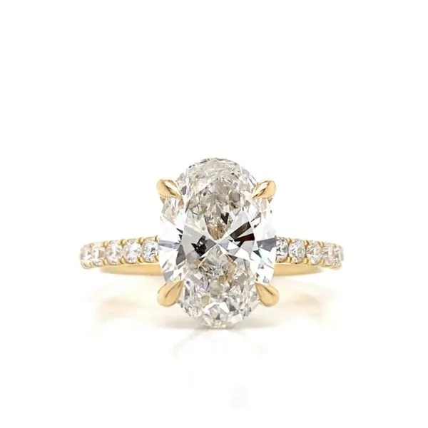 Lady's Lab Grown Engagement Ring With oval 3.04Ct Center Stone 14 Karat Yellow Gold LGD-TXR07999A-GY63 - Brax jewelers Brax Jewelers Newport Beach, CA