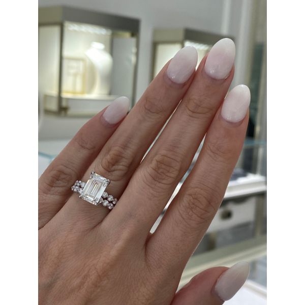 4.04 Carat Lab Grown Diamond Emerald Solitaire Engagement Ring Image 3 Brax Jewelers Newport Beach, CA