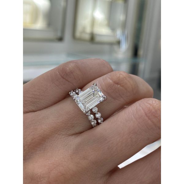 4.04 Carat Lab Grown Diamond Emerald Solitaire Engagement Ring Image 4 Brax Jewelers Newport Beach, CA