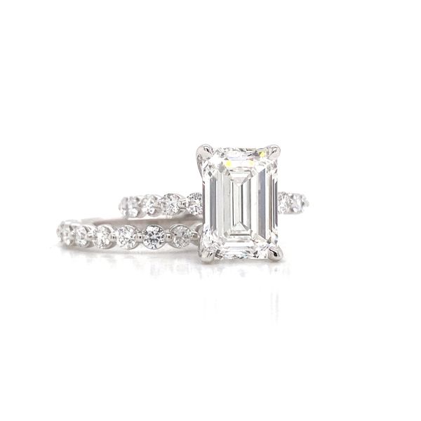 4.04 Carat Lab Grown Diamond Emerald Solitaire Engagement Ring Image 5 Brax Jewelers Newport Beach, CA