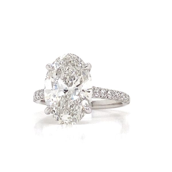 4.43 Carat Lab Grown Diamond Oval Solitiare Engagement Ring Image 3 Brax Jewelers Newport Beach, CA